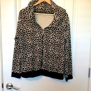 XL Juicy Couture leopard velour zip up hoody